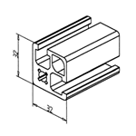 T-Slotted Profile 32x32F